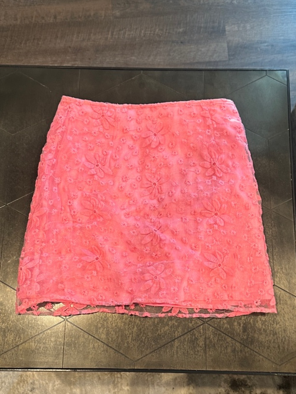 francesca’s Women's Pink Lace Mini Skirt